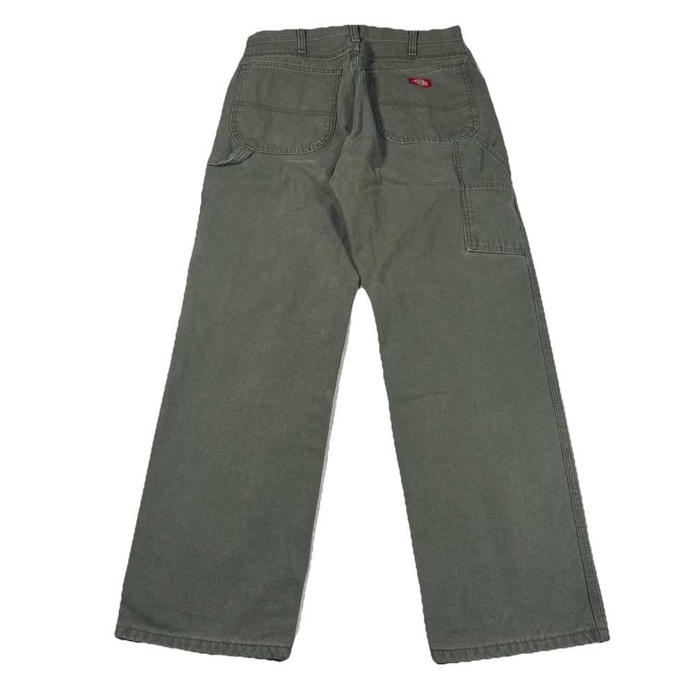 Dickies Pants Mens‎ 32x32 Green Relaxed Fit Carpenter Canvas Durable Workwear - Picture 2 of 6